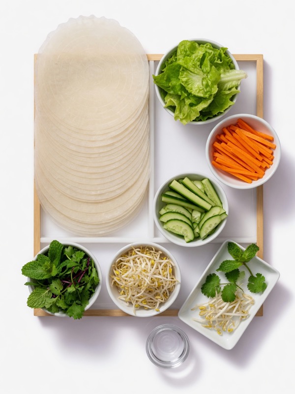 Bộ bánh tráng cuốn Việt Nam